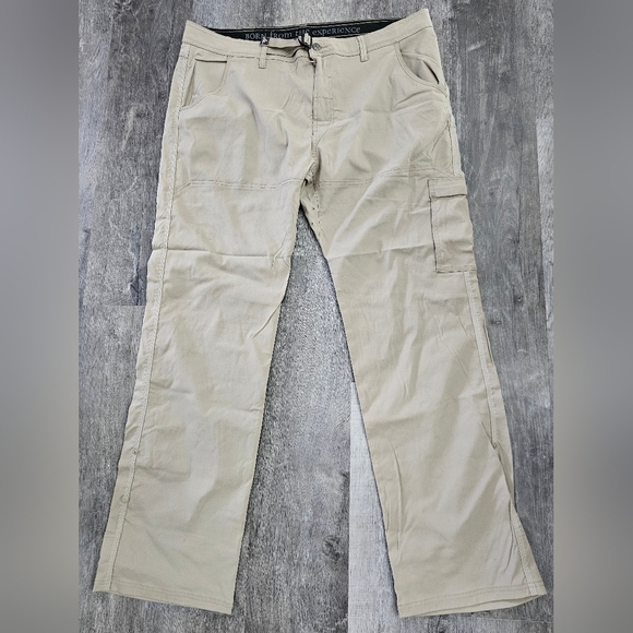 PrAna Zion Straight Fit Stretch Roll Up Pants Belted  Snap Roll Up 40 - Picture 3 of 10